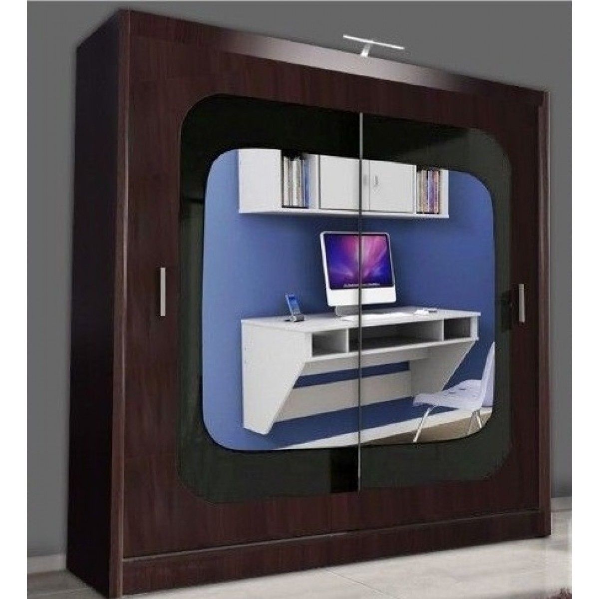 Chelsea Walnut 2 Door Mirrored Sliding Wardrobe06