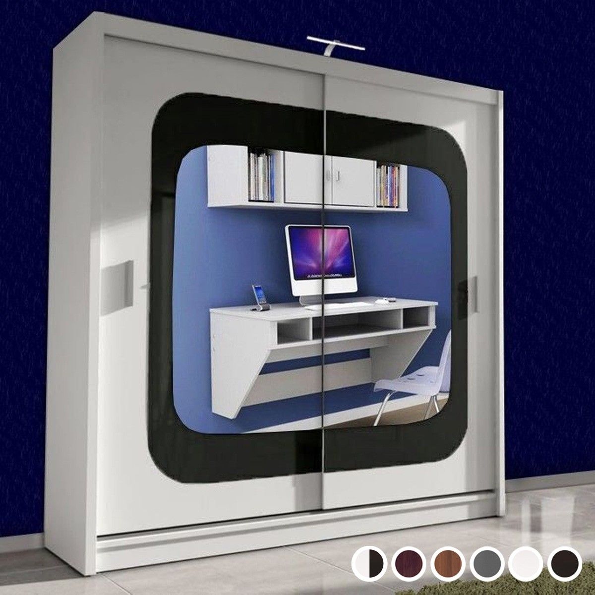 Chelsea Walnut 2 Door Mirrored Sliding Wardrobe07