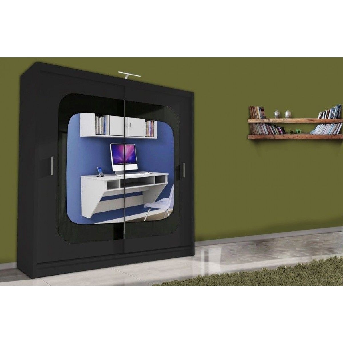 Chelsea Walnut 2 Door Mirrored Sliding Wardrobe09