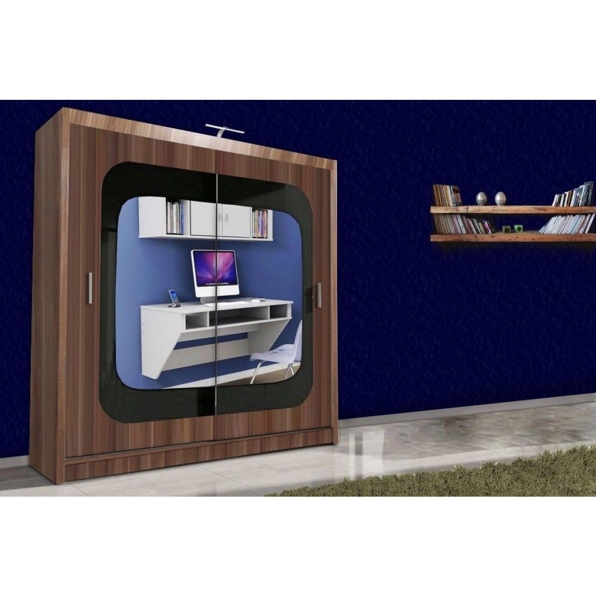 Chelsea Walnut 2 Door Mirrored Sliding Wardrobe11