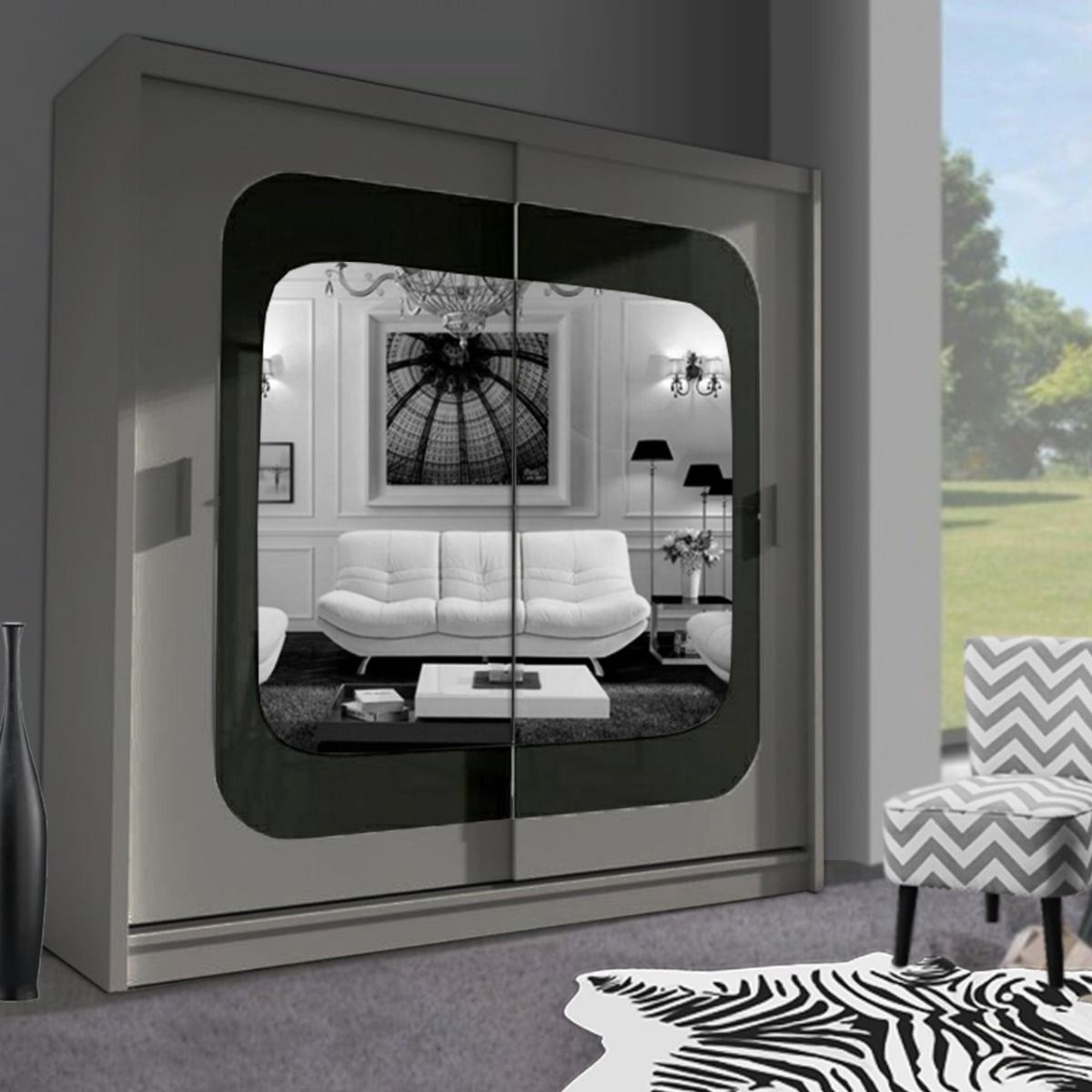 Chelsea Walnut 2 Door Mirrored Sliding Wardrobe15