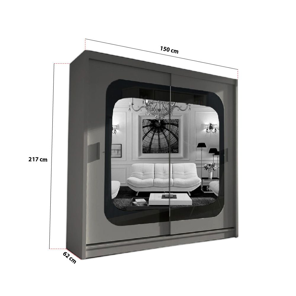 Chelsea Walnut 2 Door Mirrored Sliding Wardrobe17