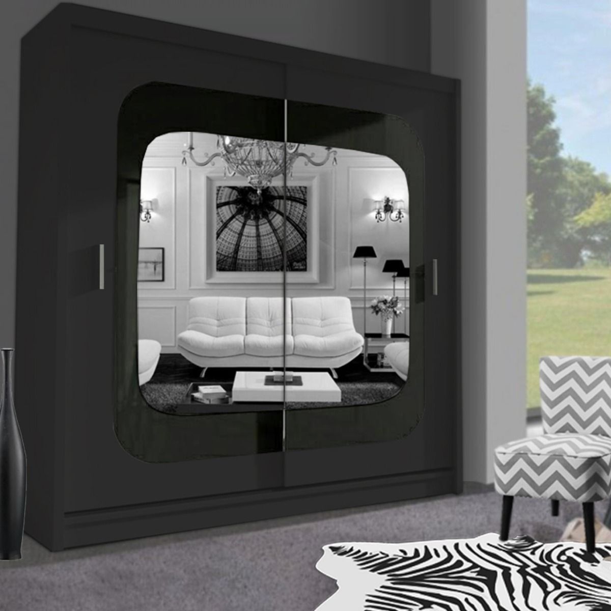 Chelsea Walnut 2 Door Mirrored Sliding Wardrobe18