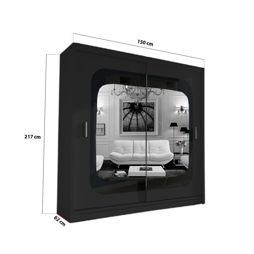 Chelsea Walnut 2 Door Mirrored Sliding Wardrobe20