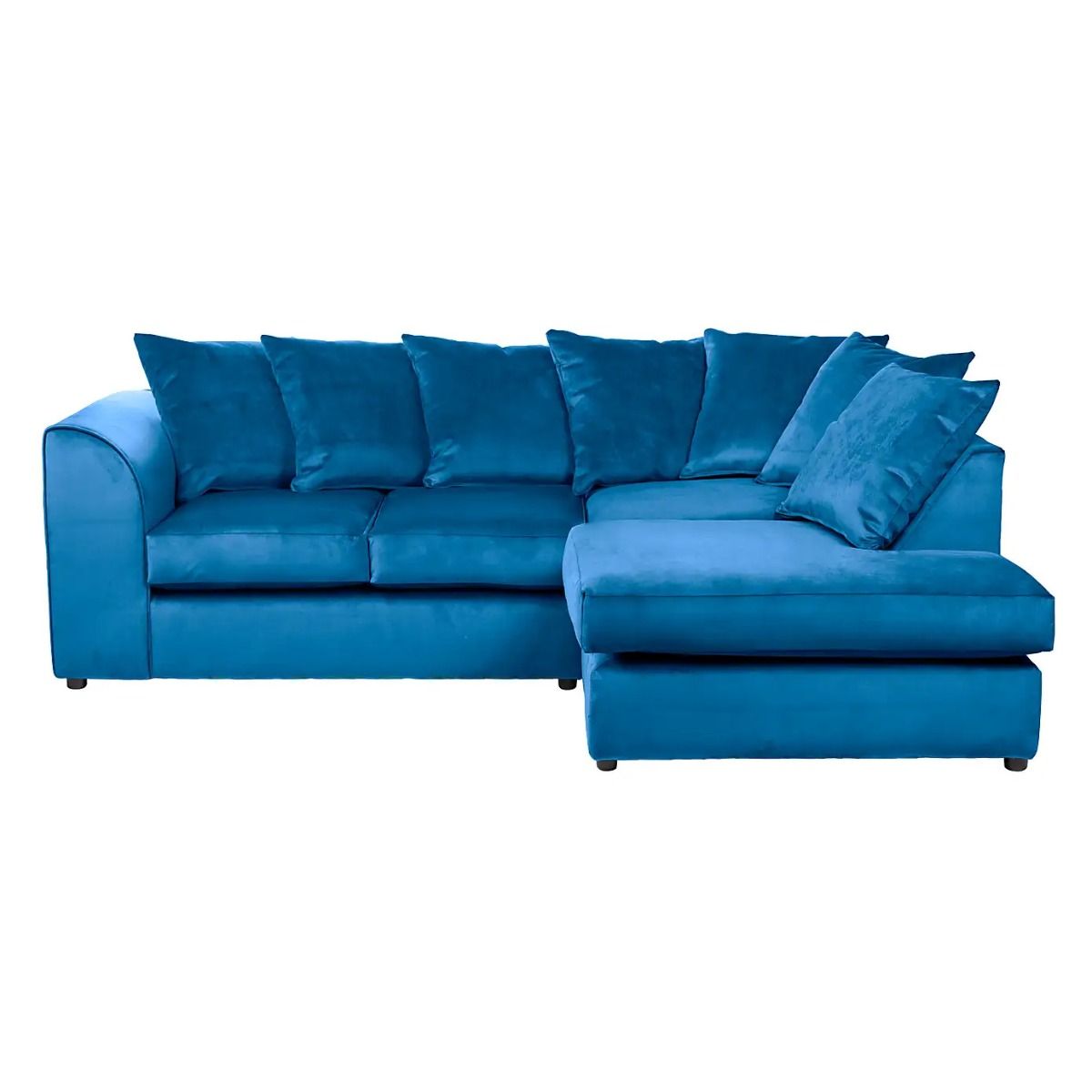 Dark Royal Blue Plush Velvet Dylan Sofa Mini3