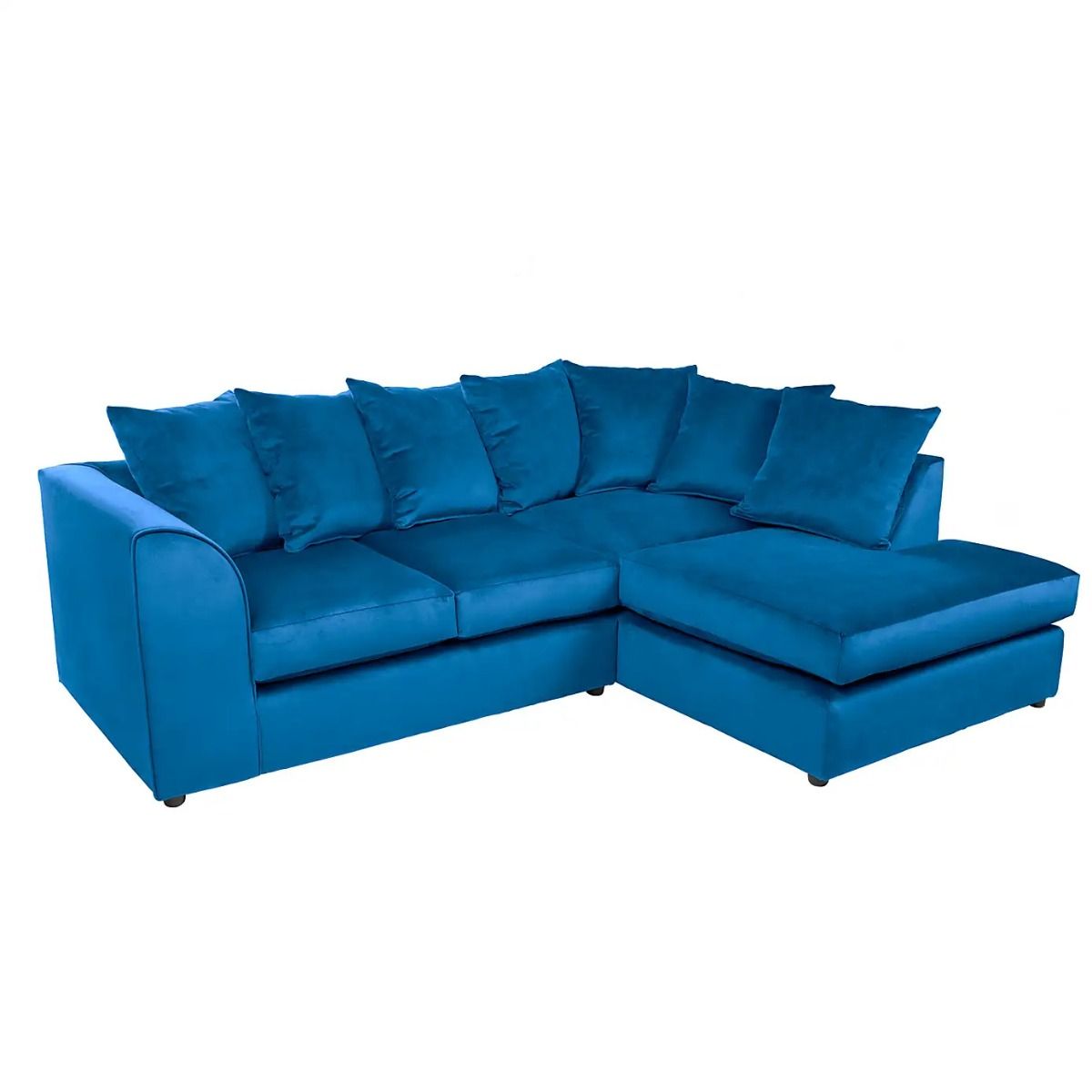 Dark Royal Blue Plush Velvet Dylan Sofa Mini4