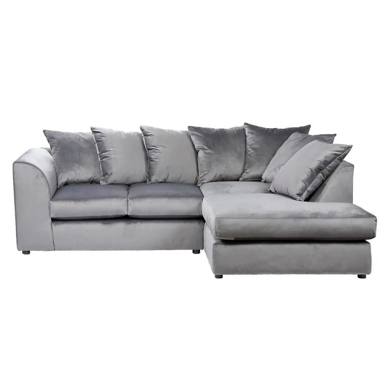 Dark grey plush velvet Dylan sofa mini4
