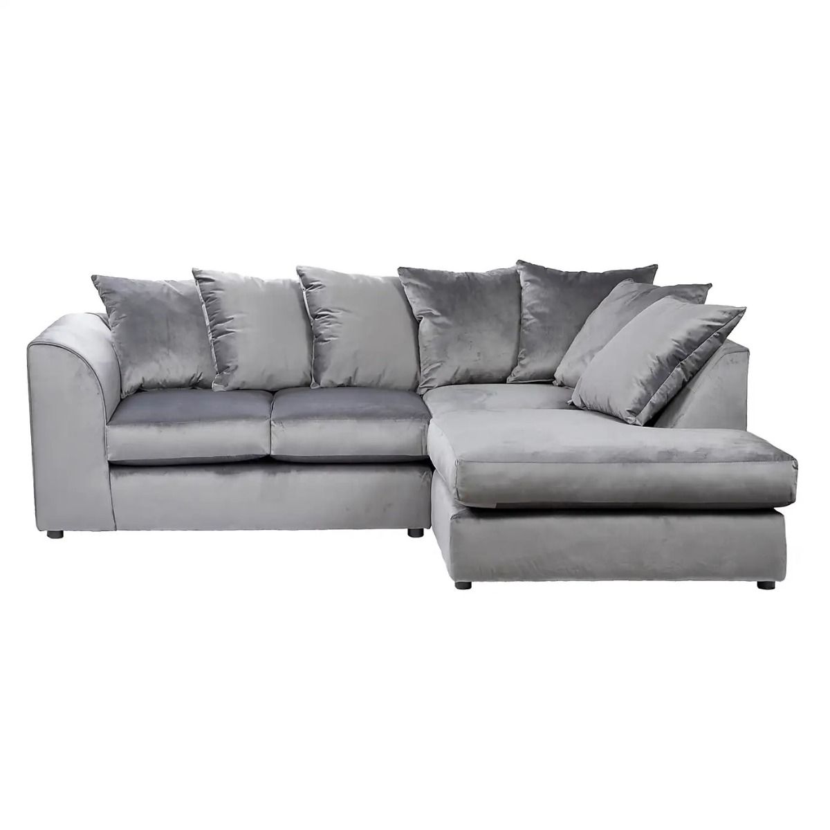 Dark grey plush velvet Dylan sofa mini4