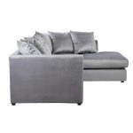 Dark grey plush velvet Dylan sofa mini6
