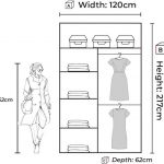 Hilton Mirror Sliding Door 120cm Wardrobe Black2e