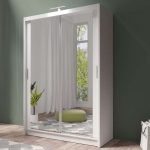 Husum Mirror Sliding Door 120cm Wardrobe White
