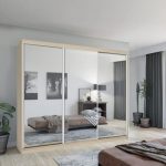 Husum Mirror Sliding Door 250cm Large Wardrobe Oak