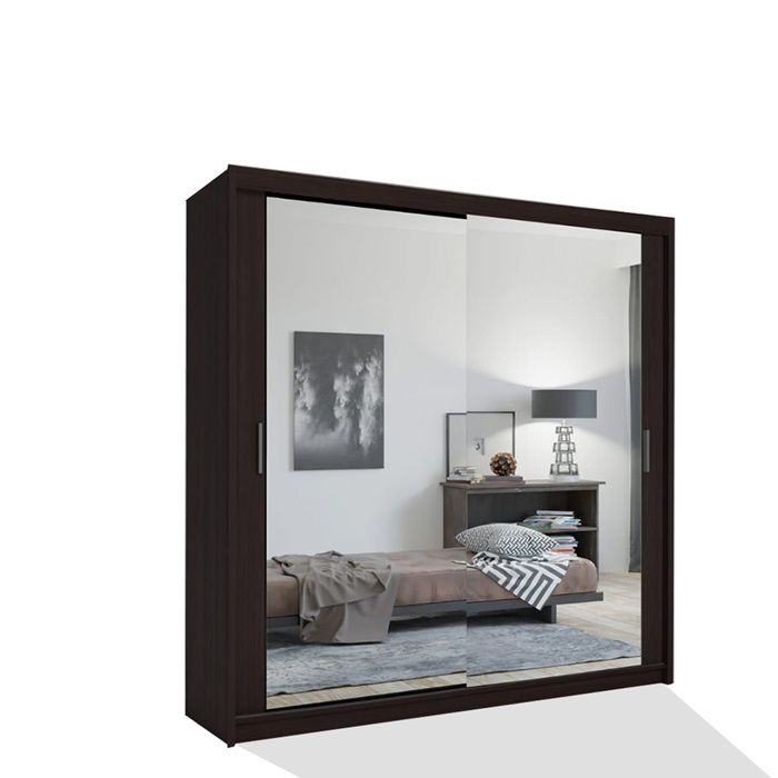 Mirror Sliding Door 120cm Wardrobe Wenge