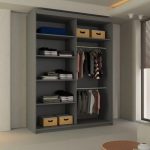 Mirror Sliding Door 150cm Wardrobe Grey1 1