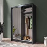 Mirror Sliding Door 150cm Wardrobe Greyedw