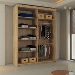 Mirror Sliding Door 180cm Wardrobe Oakw