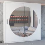 Round mirror sliding door wardrobe 1