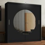 Round mirror sliding door wardrobe 2
