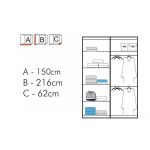 Round mirror sliding door wardrobe 212