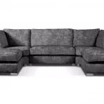 U Shape Sofas Charcoal Colour FULL BACK