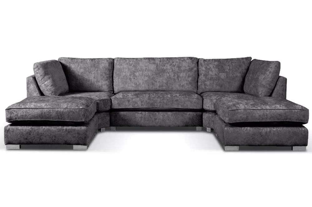 U Shape Sofas Charcoal Colour FULL BACK
