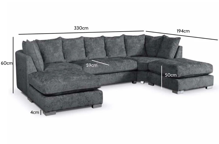 U Shape Sofas Charcoal Colour2