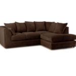 Jumbo Cord L Shape 4 Seater Corner Sofa In Chocolate Brown – Right Side