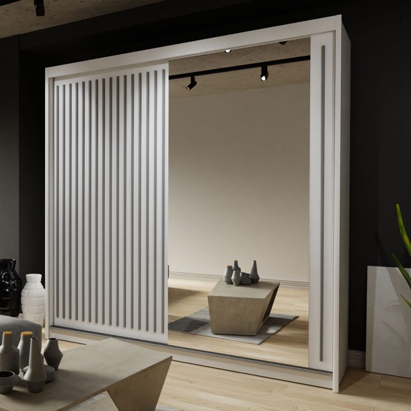 Zeus Sliding Door Wardrobe White2
