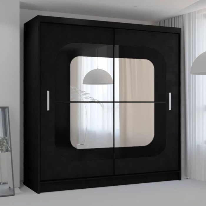 aChelsea Walnut 2 Door Mirrored Sliding Wardrobe1