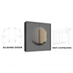 aRound mirror sliding door wardrobe 212