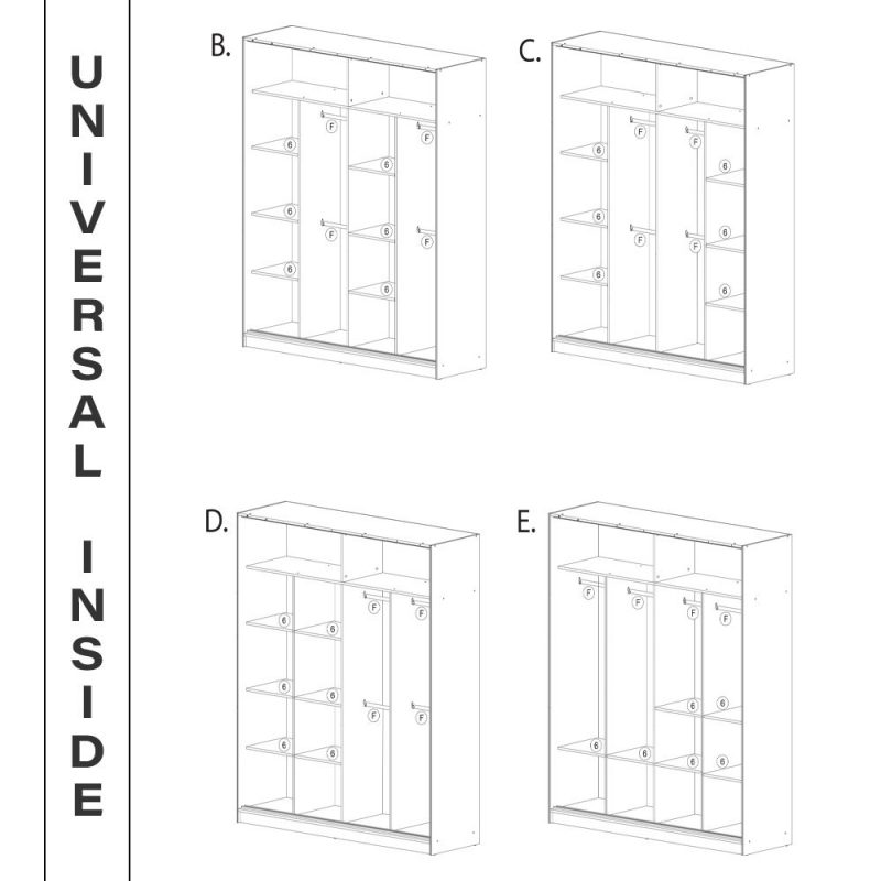 aaRound mirror sliding door wardrobe 213