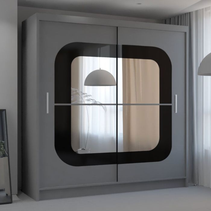 cChelsea Walnut 2 Door Mirrored Sliding Wardrobe1