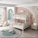 white bunk bed