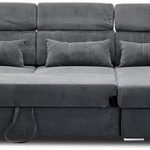 Lucas Corner Sofa Bed With Storage GreyDQWDQ