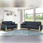 Turkish High Quality 3 Seater and 2 Seater Sofabed Set Black